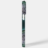 Moderne Aquamarine geometrische Fraktal-Grafik Case-Mate iPhone Hülle (Rückseite / Rechts)