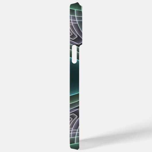 Moderne Aquamarine geometrische Fraktal-Grafik Case-Mate iPhone Hülle (Rückseite / Rechts)