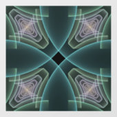 Moderne Aquamarine geometrische Fraktal-Grafik Fensteraufkleber (Blatt)