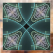 Moderne Aquamarine geometrische Fraktal-Grafik Fensteraufkleber (Blatt 2)