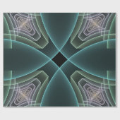 Moderne Aquamarine geometrische Fraktal-Grafik Geschenkpapier (Flach)