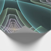 Moderne Aquamarine geometrische Fraktal-Grafik Geschenkpapier (Ecke)