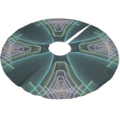 Moderne Aquamarine geometrische Fraktal-Grafik Polyester Weihnachtsbaumdecke (Schrägansicht)