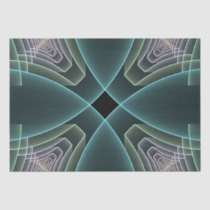 Moderne Aquamarine geometrische Fraktal-Grafik Seidenpapier