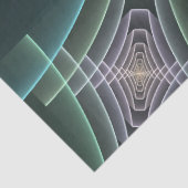 Moderne Aquamarine geometrische Fraktal-Grafik Seidenpapier (Detail)