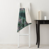 Moderne Aquamarine geometrische Fraktal-Grafik Sherpadecke (Beispiel)