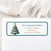 Moderne Aquamarine Gingham Christmas Tree Ornament (Insitu)