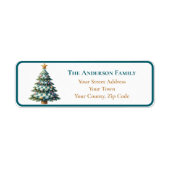 Moderne Aquamarine Gingham Christmas Tree Ornament (Vorne)