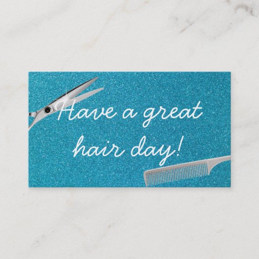 Moderne Aquamarine Glitzer Hair Stylist Business C Visitenkarte (Vorderseite)