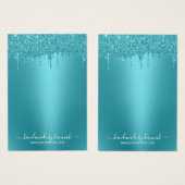 Moderne Aquamarine Glitzer-Tropfen mit Display-Hol (Vorne & Hinten)