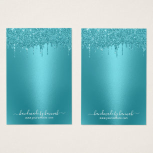 Moderne Aquamarine Glitzer-Tropfen mit Display-Hol