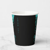 Moderne Aquamarine Glitzer Tropfen Sweet 16 Birthd Pappbecher (Links)