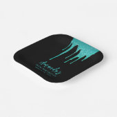 Moderne Aquamarine Glitzer Tropfen Sweet 16 Birthd Pappteller (Gewinkelt)