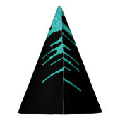 Moderne Aquamarine Glitzer Tropfen Sweet 16 Birthd Partyhütchen (Rückseite)