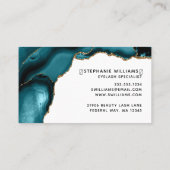 Moderne Aquamarine Gold Agate Lashes Visitenkarte (Rückseite)