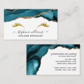 Moderne Aquamarine Gold Agate Lashes Visitenkarte (Vorne/Hinten)