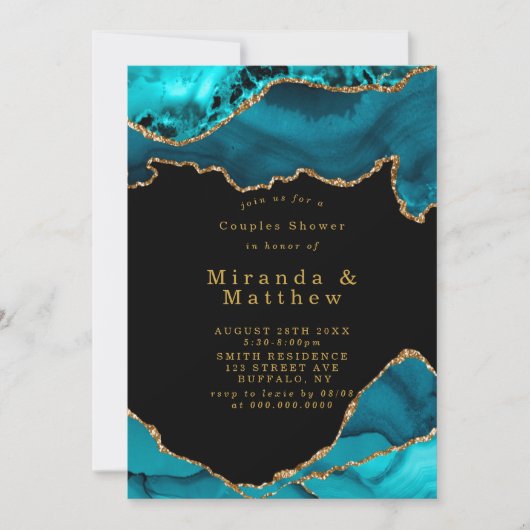 Moderne Aquamarine Gold Agate Stone Paare Dusche e (Vorderseite)