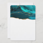 Moderne Aquamarine Gold & White Agate Hochzeit Einladung (Rückseite)