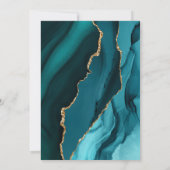 Moderne Aquamarine Goldklee-Hochzeit rettet das Da Save The Date (Rückseite)