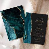 Moderne Aquamarine Goldvorstellung Einladung