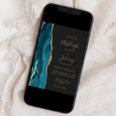 Moderne Aquamarine Goldvorstellung Einladung