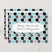 Moderne Aquamarine graue Kreise Rezeptionskarten Postkarte (Vorne/Hinten)