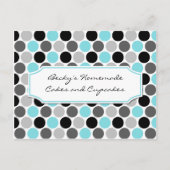 Moderne Aquamarine graue Kreise Rezeptionskarten Postkarte (Vorderseite)