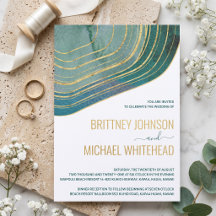 Moderne Aquamarine Green Agate Gold Foil Hochzeit