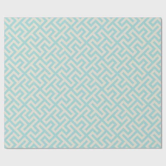 Moderne aquamarine griechische Hauptgeometrie Geschenkpapier (Flach)