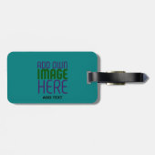 MODERNE, AQUAMARINE GRÜNE BILDTEXTVORLAGE GEPÄCKANHÄNGER (Rückseite horizontal)