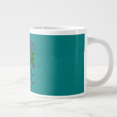 MODERNE, AQUAMARINE GRÜNE BILDTEXTVORLAGE Jumbo-Tasse (Rechts)