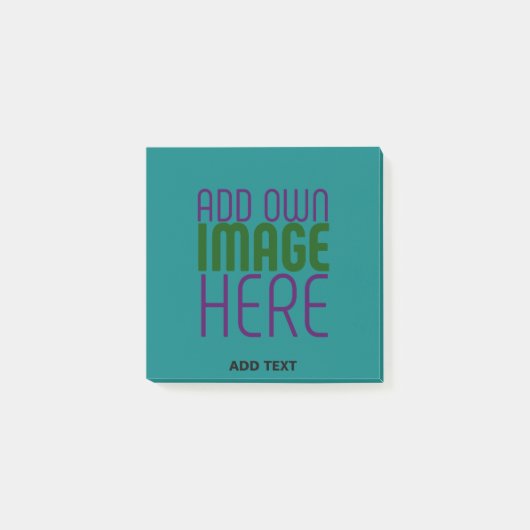 MODERNE, AQUAMARINE GRÜNE BILDTEXTVORLAGE POST-IT KLEBEZETTEL (Vorderseite)