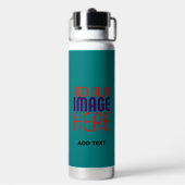 MODERNE, AQUAMARINE GRÜNE BILDTEXTVORLAGE TRINKFLASCHE (Hinten)