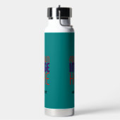 MODERNE, AQUAMARINE GRÜNE BILDTEXTVORLAGE TRINKFLASCHE (Links)
