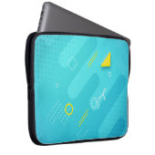 Moderne Aquamarine Halftone Textur mit Individuell Laptopschutzhülle (Vorne Rechts)