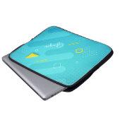 Moderne Aquamarine Halftone Textur mit Individuell Laptopschutzhülle (Vorne Knopf)