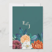 Moderne Aquamarine Herberge Terracotta Einladung (Rückseite)