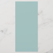 Moderne Aquamarine Hochzeit in Florals Sea Mist Menükarte (Rückseite)