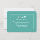 Moderne Aquamarine Hochzeit RSVP Karte (Vorderseite)