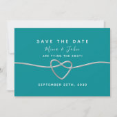 Moderne Aquamarine Hochzeit Save The Date (Vorderseite)