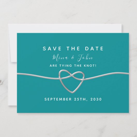 Moderne Aquamarine Hochzeit Save The Date (Vorderseite)