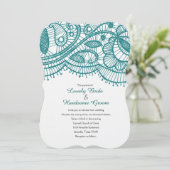 Moderne Aquamarine Hochzeitseinladungen Einladung (Stehend Vorderseite)