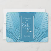 Moderne Aquamarine Hochzeitsfeier Einladung (Vorderseite)