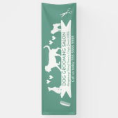 Moderne Aquamarine Hunde Silhouette Hund Erwachsen Banner (Vertikal)