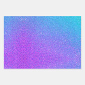 Moderne Aquamarine Lila Imitate Glitzer Geburtstag Geschenkpapier Set (Vorderseite)