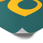 Moderne Aquamarine Marigold Mustard Abstrakt Poster (Ecke)