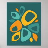 Moderne Aquamarine Marigold Mustard Abstrakt Poster (Vorne)