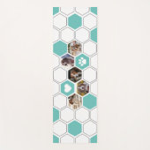 Moderne Aquamarine Niedliche Hunde Tiere Foto Geom Yogamatte (Vorderseite)