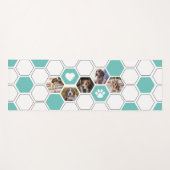 Moderne Aquamarine Niedliche Hunde Tiere Foto Geom Yogamatte (Vorderseite (Horizontal))