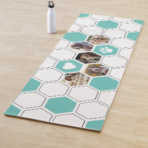 Moderne Aquamarine Niedliche Hunde Tiere Foto Geom Yogamatte